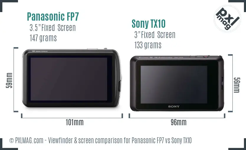 Panasonic FP7 vs Sony TX10 Screen and Viewfinder comparison