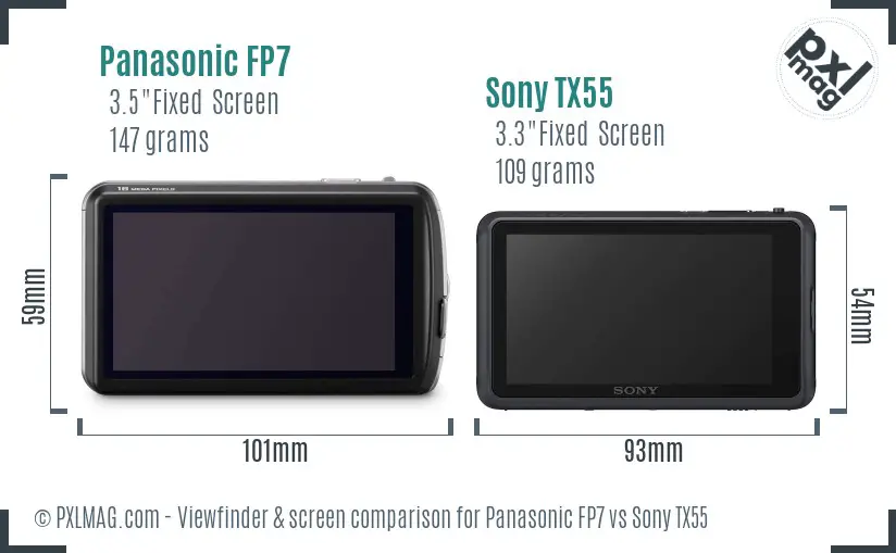 Panasonic FP7 vs Sony TX55 Screen and Viewfinder comparison