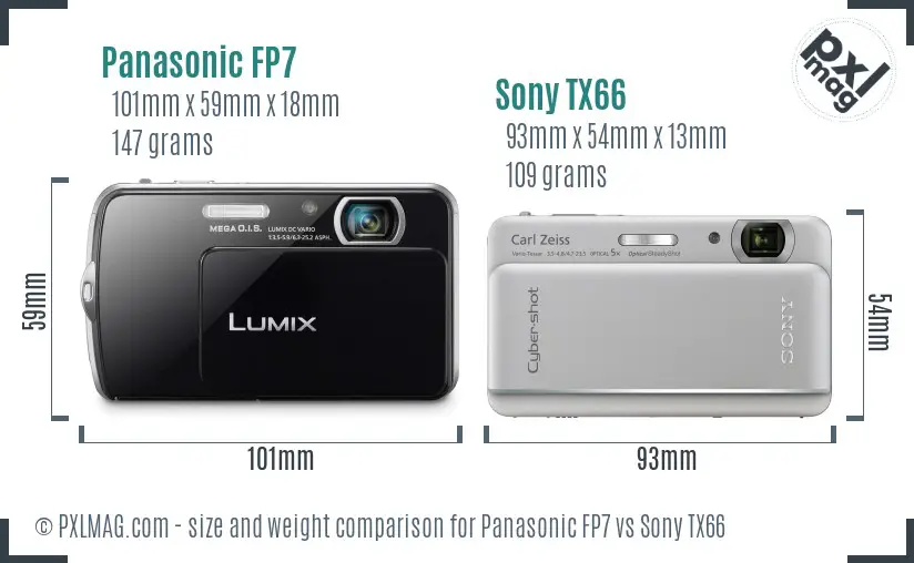 Panasonic FP7 vs Sony TX66 size comparison
