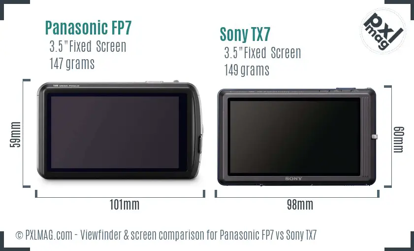 Panasonic FP7 vs Sony TX7 Screen and Viewfinder comparison