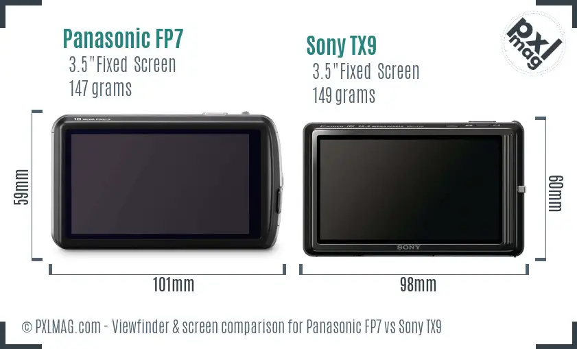 Panasonic FP7 vs Sony TX9 Screen and Viewfinder comparison