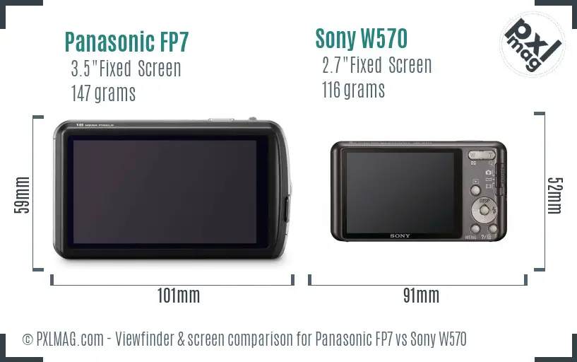 Panasonic FP7 vs Sony W570 Screen and Viewfinder comparison
