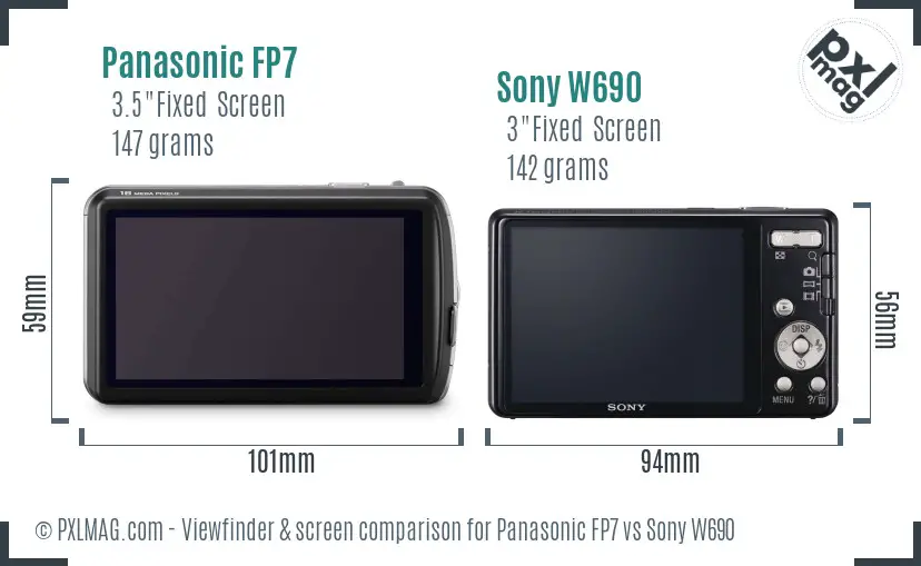 Panasonic FP7 vs Sony W690 Screen and Viewfinder comparison