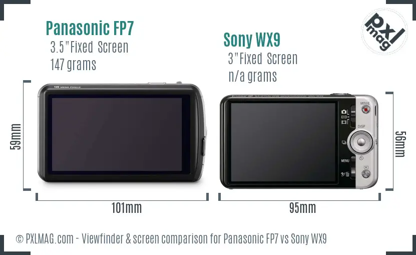 Panasonic FP7 vs Sony WX9 Screen and Viewfinder comparison