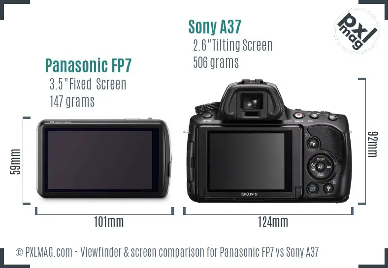 Panasonic FP7 vs Sony A37 Screen and Viewfinder comparison