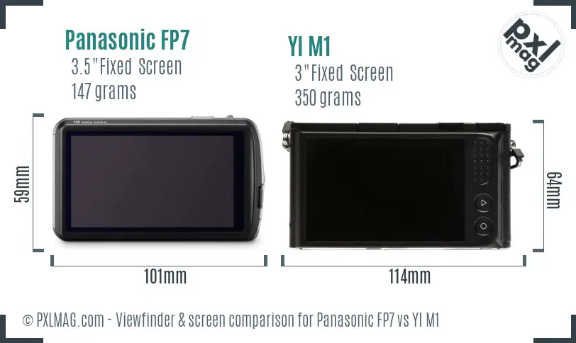 Panasonic FP7 vs YI M1 Screen and Viewfinder comparison