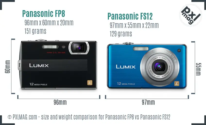 Panasonic FP8 vs Panasonic FS12 size comparison