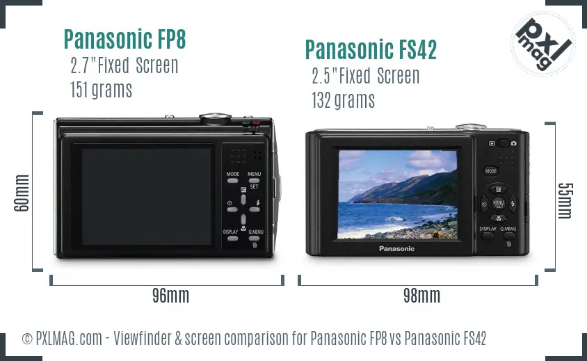Panasonic FP8 vs Panasonic FS42 Screen and Viewfinder comparison