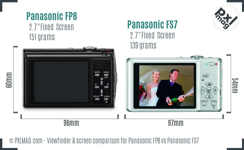 Panasonic FP8 vs Panasonic FS7 Screen and Viewfinder comparison