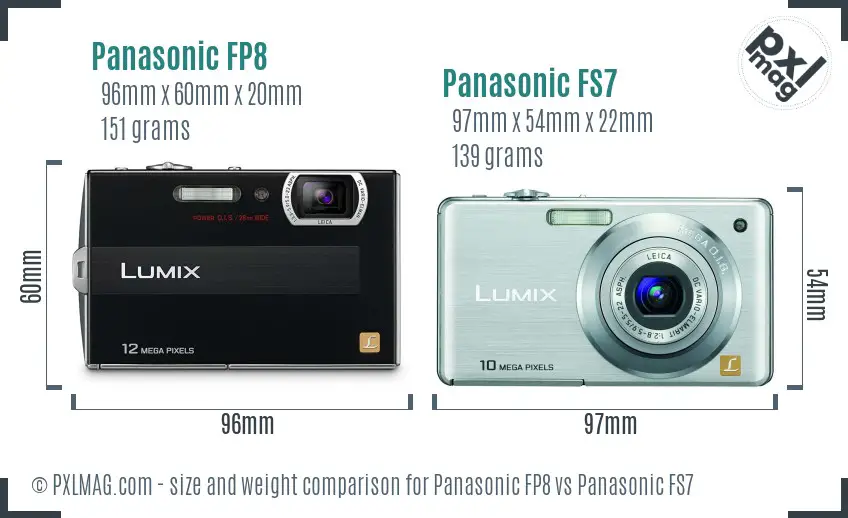 Panasonic FP8 vs Panasonic FS7 size comparison