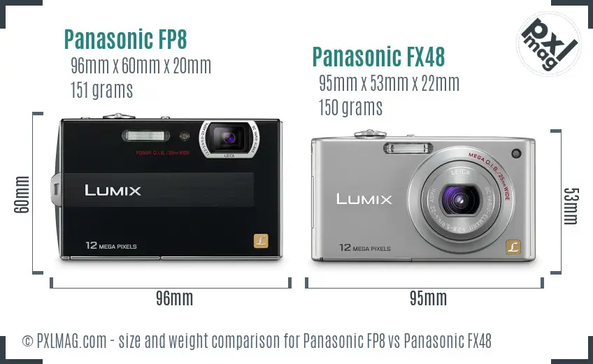 Panasonic FP8 vs Panasonic FX48 size comparison