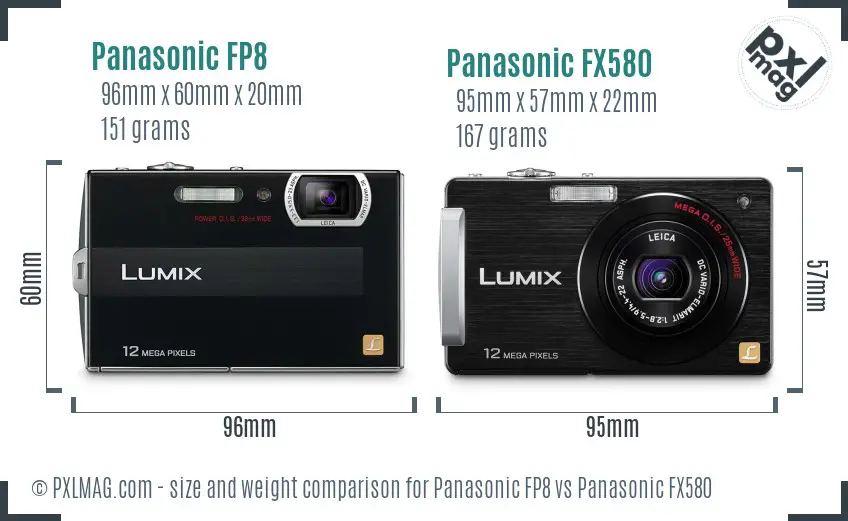 Panasonic FP8 vs Panasonic FX580 size comparison