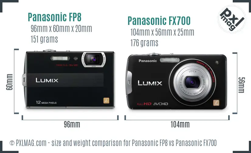 Panasonic FP8 vs Panasonic FX700 size comparison