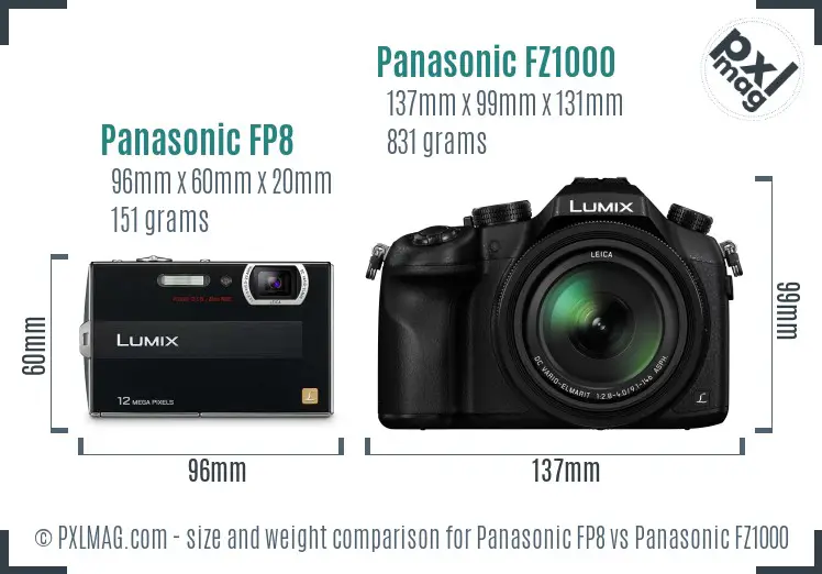 Panasonic FP8 vs Panasonic FZ1000 size comparison