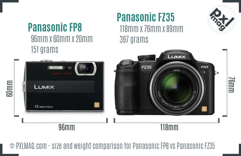 Panasonic FP8 vs Panasonic FZ35 size comparison
