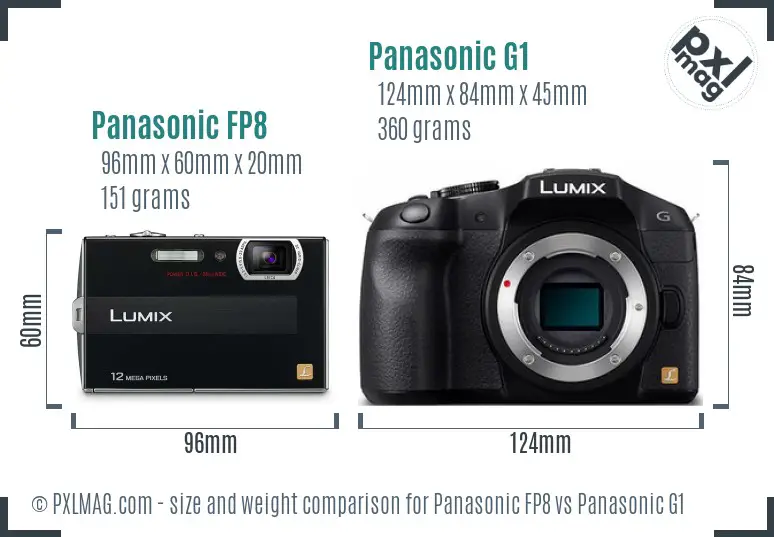 Panasonic FP8 vs Panasonic G1 size comparison Panasonic FP8 vs Panasonic G1 size comparison