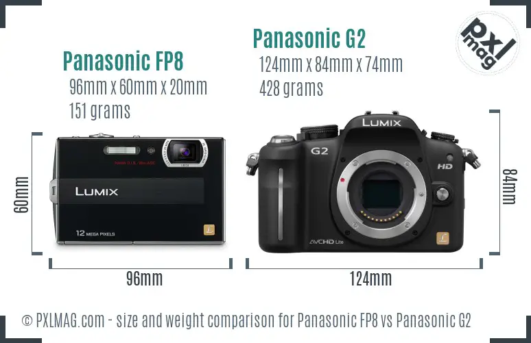 Panasonic FP8 vs Panasonic G2 size comparison