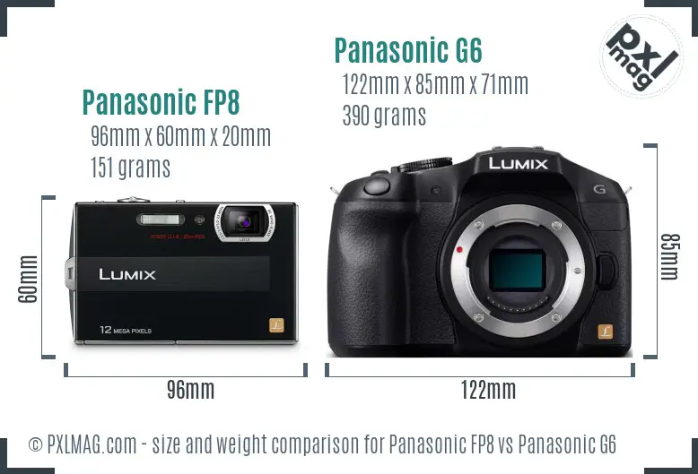 Panasonic FP8 vs Panasonic G6 size comparison