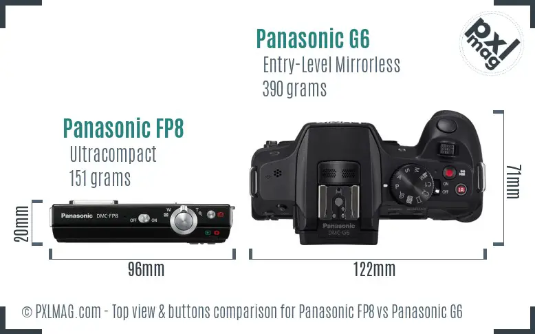 Panasonic FP8 vs Panasonic G6 top view buttons comparison