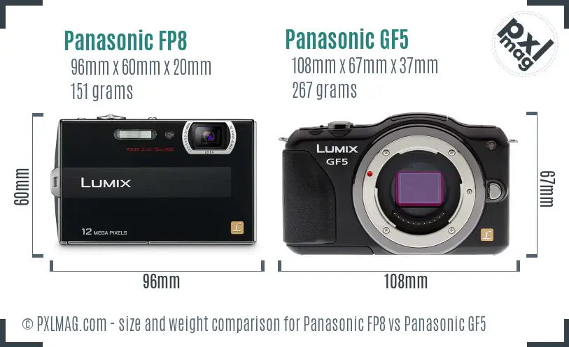 Panasonic FP8 vs Panasonic GF5 size comparison