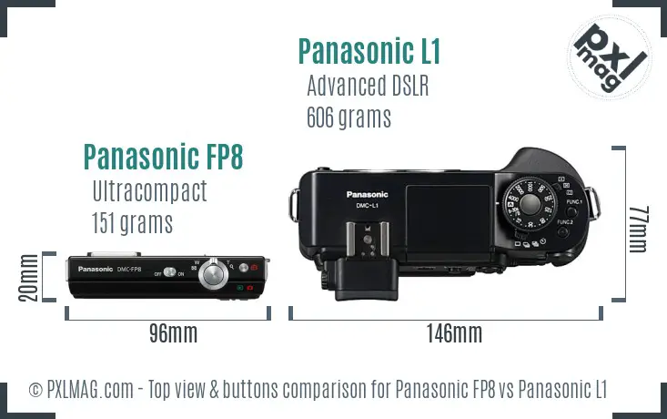 Panasonic FP8 vs Panasonic L1 top view buttons comparison Panasonic FP8 vs Panasonic L1 top view buttons comparison