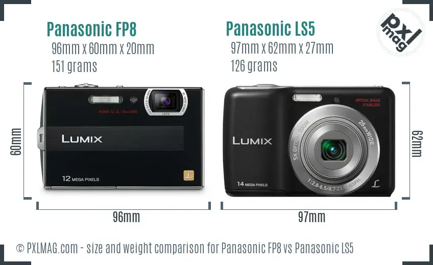 Panasonic FP8 vs Panasonic LS5 size comparison