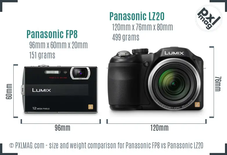 Panasonic FP8 vs Panasonic LZ20 size comparison Panasonic FP8 vs Panasonic LZ20 size comparison