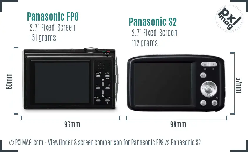 Panasonic FP8 vs Panasonic S2 Screen and Viewfinder comparison