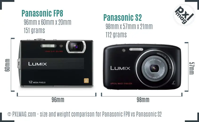 Panasonic FP8 vs Panasonic S2 size comparison