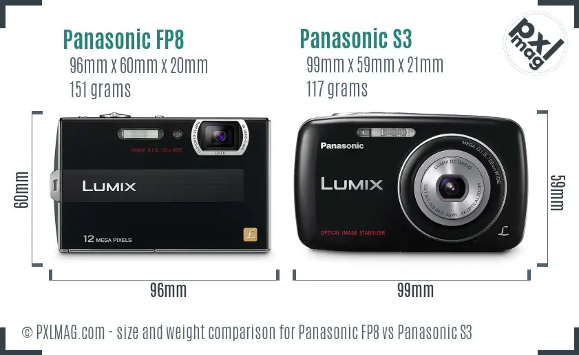 Panasonic FP8 vs Panasonic S3 size comparison Panasonic FP8 vs Panasonic S3 size comparison