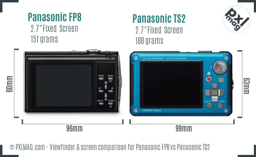 Panasonic FP8 vs Panasonic TS2 Screen and Viewfinder comparison Panasonic FP8 vs Panasonic TS2 Screen and Viewfinder comparison