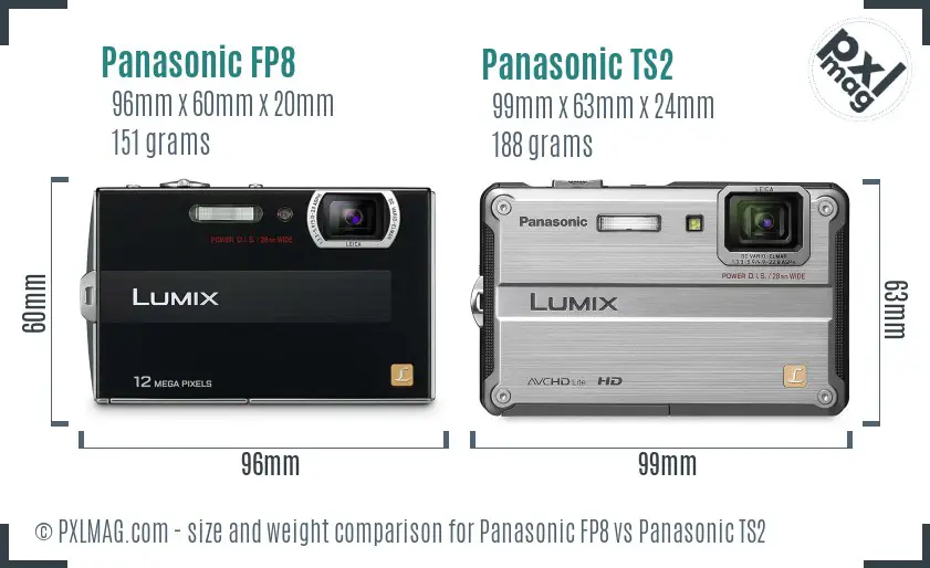 Panasonic FP8 vs Panasonic TS2 size comparison Panasonic FP8 vs Panasonic TS2 size comparison
