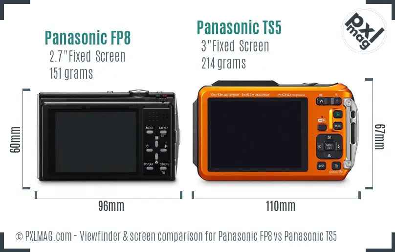 Panasonic FP8 vs Panasonic TS5 Screen and Viewfinder comparison