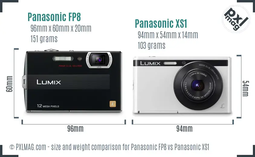Panasonic FP8 vs Panasonic XS1 size comparison