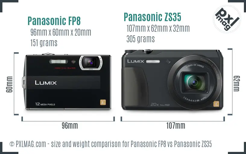 Panasonic FP8 vs Panasonic ZS35 size comparison