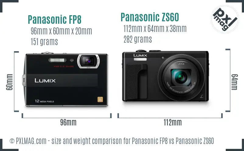 Panasonic FP8 vs Panasonic ZS60 size comparison
