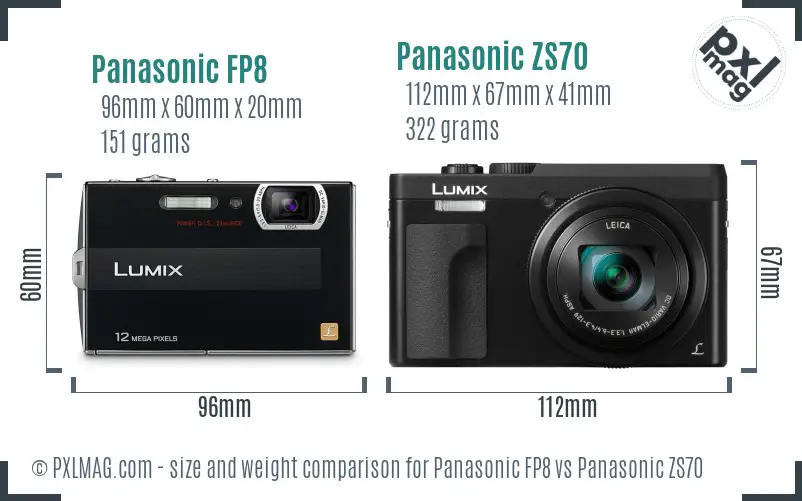 Panasonic FP8 vs Panasonic ZS70 size comparison