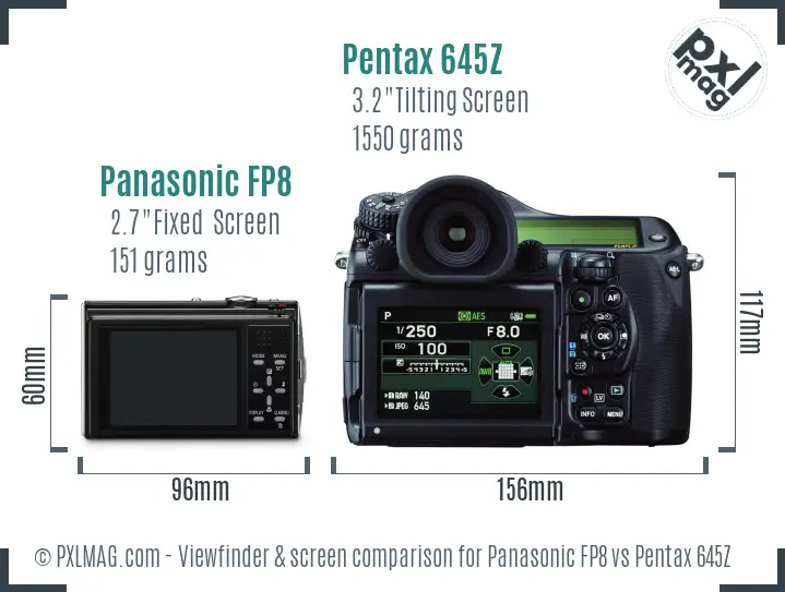 Panasonic FP8 vs Pentax 645Z Screen and Viewfinder comparison