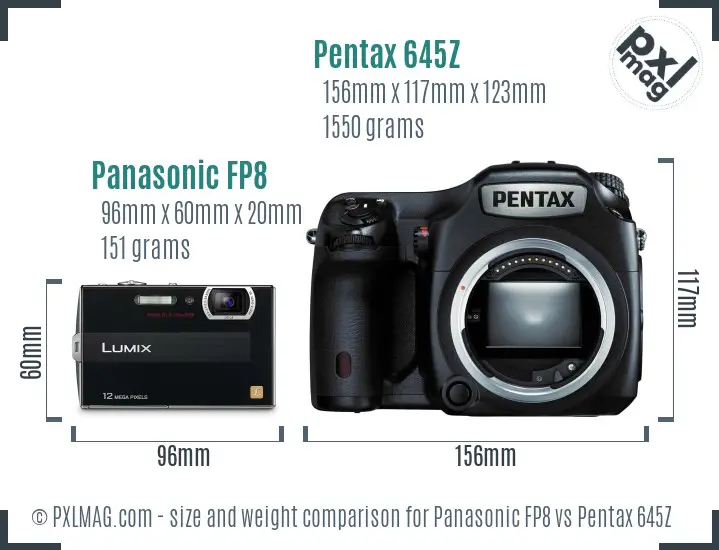 Panasonic FP8 vs Pentax 645Z size comparison