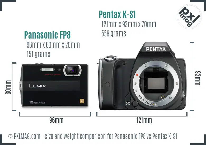 Panasonic FP8 vs Pentax K-S1 size comparison