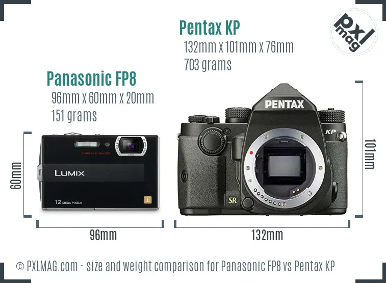 Panasonic FP8 vs Pentax KP size comparison