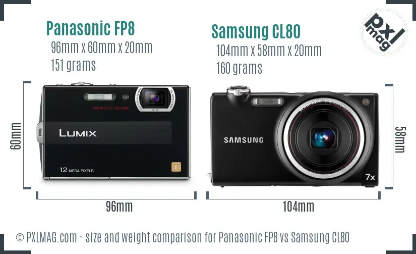 Panasonic FP8 vs Samsung CL80 size comparison