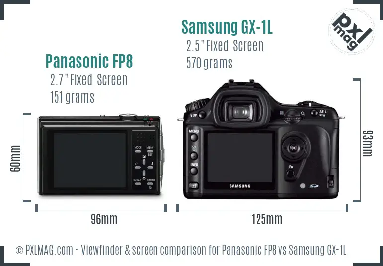 Panasonic FP8 vs Samsung GX-1L Screen and Viewfinder comparison Panasonic FP8 vs Samsung GX-1L Screen and Viewfinder comparison