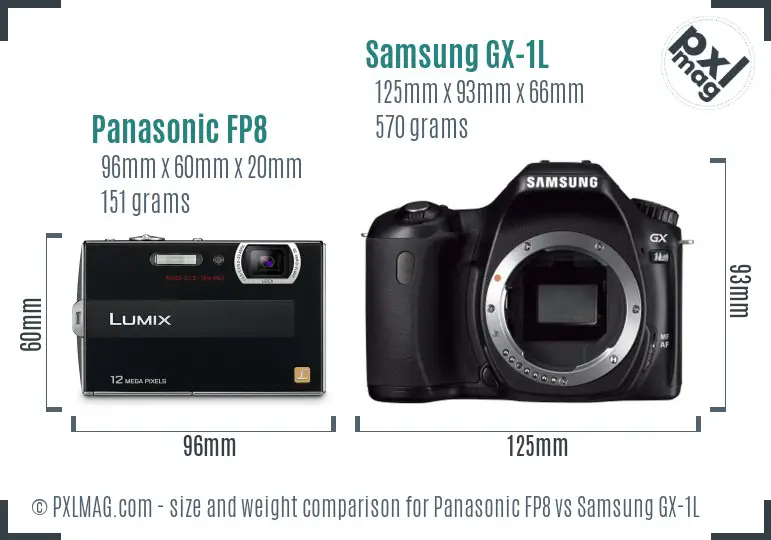 Panasonic FP8 vs Samsung GX-1L size comparison Panasonic FP8 vs Samsung GX-1L size comparison