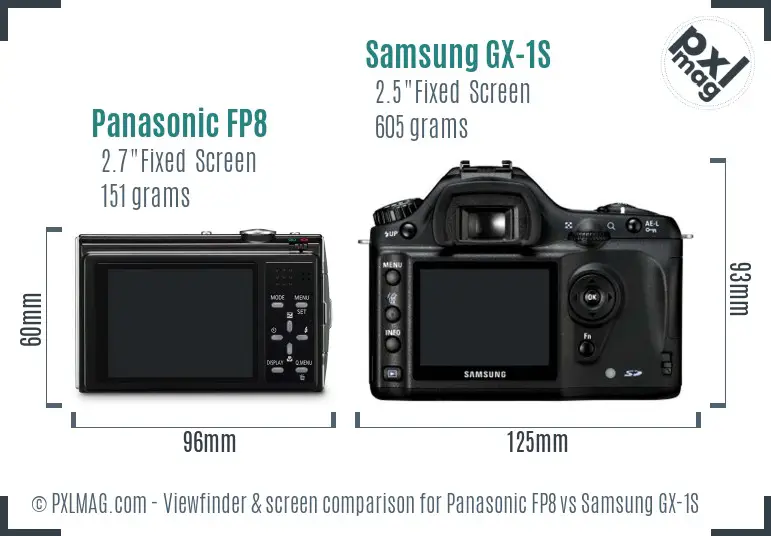 Panasonic FP8 vs Samsung GX-1S Screen and Viewfinder comparison Panasonic FP8 vs Samsung GX-1S Screen and Viewfinder comparison