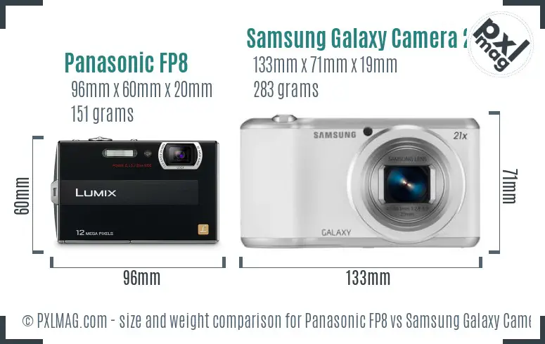 Panasonic FP8 vs Samsung Galaxy Camera 2 size comparison