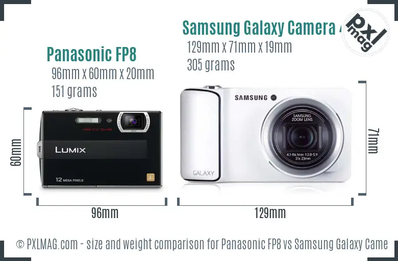 Panasonic FP8 vs Samsung Galaxy Camera 4G size comparison