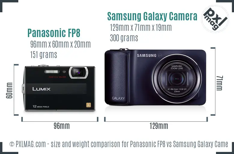 Panasonic FP8 vs Samsung Galaxy Camera size comparison