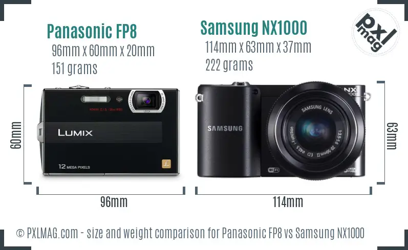 Panasonic FP8 vs Samsung NX1000 size comparison Panasonic FP8 vs Samsung NX1000 size comparison