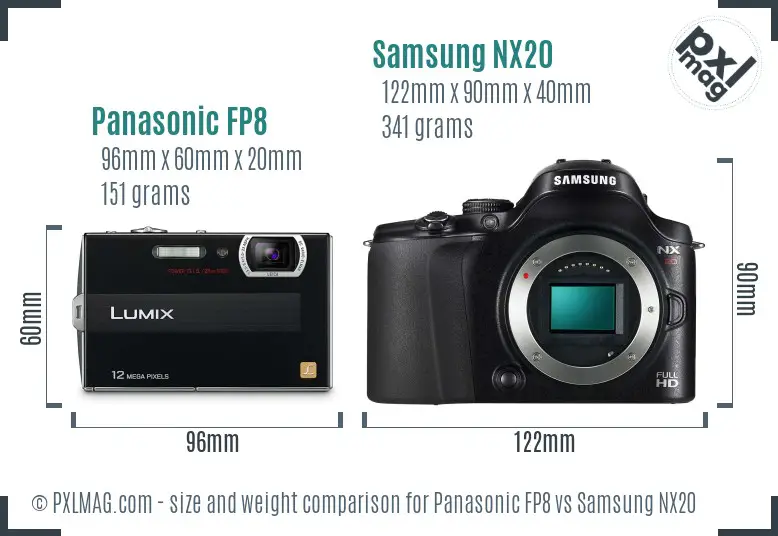 Panasonic FP8 vs Samsung NX20 size comparison Panasonic FP8 vs Samsung NX20 size comparison
